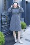 Nova Quilted Fur Hooded Coat Gray 3001 - 3