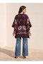 Smart Relaxed Fit Printed Poncho with Tie-Up Belt - 3