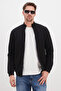 Ribbed Collar Zippered Regular Fit Jacket
