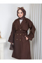 Women's Long Draped Belted Oversized Trench Coat - 8