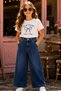 Girls Basic Wide Leg Jeans