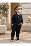 Black Line Black Polo Collar 2-Piece Boys' Set - 4
