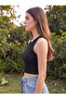 Women's Ribbed Closed Collar Thick Strap Crew Neck Basic Undershirt - 3