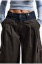 Women's Bitter Brown Super Palazzo Jeans with Belt Detail, Cargo Pocket, Special Design Denim Jean - 4
