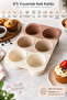 6-Piece Round Silicone Cake Mold 173 ml Muffin, Soufflé, Pudding, Chocolate and Dessert Mold