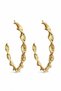 Twisted Design Bright Yellow Tone Hoop Earrings - Stylish and Modern Bijouterie Earrings