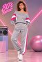Women's 80S Retro Fragmented Color Boat Neck Sweat - Sweatpants Set