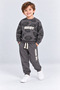 Boys' Rugby Ball Printed Cotton Sweatshirt and Pants Tracksuit Set Ak119 - 3