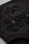 Women's Oversized T-Shirt Tulle Detail Bead Embroidered Flower White – %100 P Cotton Compact S Single Jersey 24/1 - 6