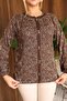 Plus Size Gilded Blouse with Button Detail - 8