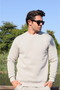 Men's 3 Thread Threaded Crew Neck Winter Basic Sweatshirt with Fleece Inside - 2