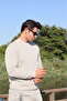 Men's 3 Thread Threaded Crew Neck Winter Basic Sweatshirt with Fleece Inside - 3