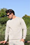 Men's 3 Thread Threaded Crew Neck Winter Basic Sweatshirt with Fleece Inside - 4