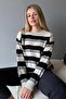 Striped Crew Neck Soft Textured Knit Sweater - 3