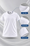 Boy's Undershirt 100% Cotton 6 Pieces (Tutku Authorized Seller) Crew Neck Short Sleeve Undershirt – White - 3