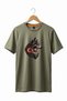 Ataturk Turkish Flag and Wolf Printed Turkish Republic Bozkurt 100% Cotton Crew Neck Basic T-Shirt