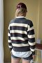 Striped Crew Neck Soft Textured Knit Sweater - 6