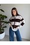 Striped Soft Textured Cardigan with Front Zipper - 5