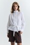 High Collar Pleated Shirt