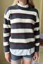 Striped Crew Neck Soft Textured Knit Sweater - 5