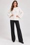 Women's Bearded Hooded Knitwear Sweater Oversize Crew Neck Wide Sleeve Winter Wear - 3