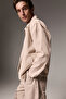 Arvid men's stone color zippered canvas jacket - 2