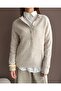 Soft Textured Half-Buttoned Knitted Sweater - 5