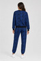 Black and Blue Text Patterned Two-Thread Embroidered Tracksuit Set - 3