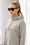 Women's Winter 3-Strand Fleece Hooded Oversize Sweatshirt with Cut-Out Pockets - Stone - 4
