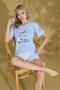 Silky Textured Short Sleeve Shorts Pajama Set