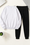 Unisex Yoncakalp Printed Crew Neck Sweatshirt - 2-Piece Tracksuit Set - 2