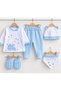 5-Piece Newborn Baby Hospital Discharge Set with Blue Teddy Bear, Boxed Baby Newborn Set - 2