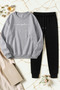 Unisex Energetic Printed Crew Neck Sweatshirt - 2-Piece Tracksuit Set