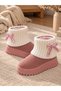 Knitwear Ankle Detail, Bow Decoration, Season Trend, Thick Sole Women's Boots - 2