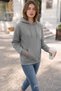 Women's Light Smoked Winter 3-Strand Fleece Hooded Oversize Sweatshirt with Kangaroo Pocket - 4
