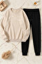 Unisex Infinite Love Printed Crew Neck Sweatshirt - 2-Piece Tracksuit Set