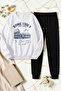 Unisex Rome Italy Printed Crew Neck Sweatshirt - 2-Piece Tracksuit Set