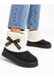 Knitwear Ankle Detail, Bow Decoration, Season Trend, Thick Sole Women's Boots - 8