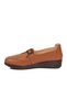 Women's Tan Genuine Leather Anatomical Sole Comfortable Casual Shoes with Side Straps Z705