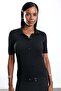 Black Buttoned Polo Collar Short Sleeve Knitwear 2612 - 5