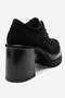 Odette Black Suede Platform Block Heeled Women's Shoes - 7