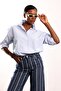 Blue Striped Poplin Shirt 0031 - 2