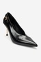 Polly Black Leather Women's Heeled Shoes - 5