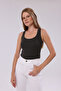 Women's Terry Fabric U-Neck Strappy Basic T-Shirt - 4
