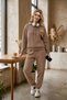 Women's 3-Thread Cut-Pocket Hooded Cotton Puff Soft Tracksuit Set - Original Quality