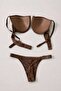 Violet Balence Patterned Brown Bra Set - 3