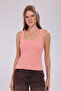 Women's Terry Fabric U-Neck Strappy Basic T-Shirt - 8