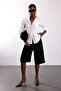 Black Straight Cut Bermuda Shorts 4147 - 2