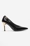 Polly Black Leather Women's Heeled Shoes - 4