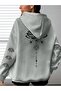 Unisex Sleeve Printed Hooded Kangaroo Pocket Comfortable Fit Regular Cut Sweatshirt